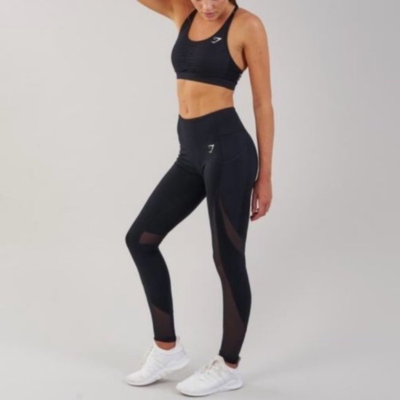 Gymshark Pants - Gymshark Sleek Sculpture Mesh Leggings Black Small